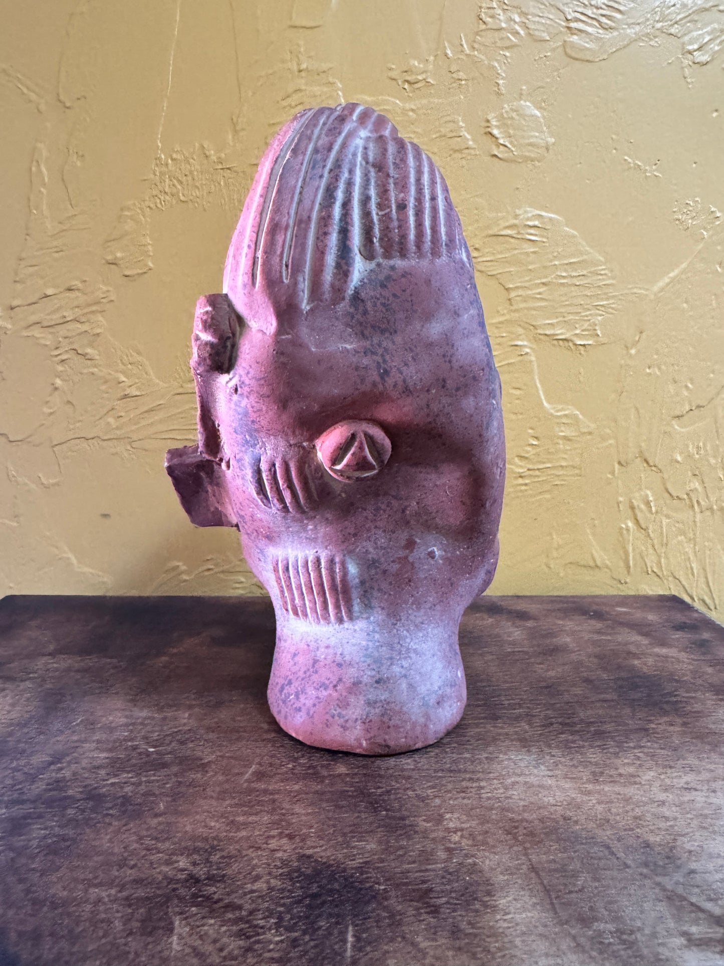Bust of Mayan King Pakal, Terracotta, Made in Mexico