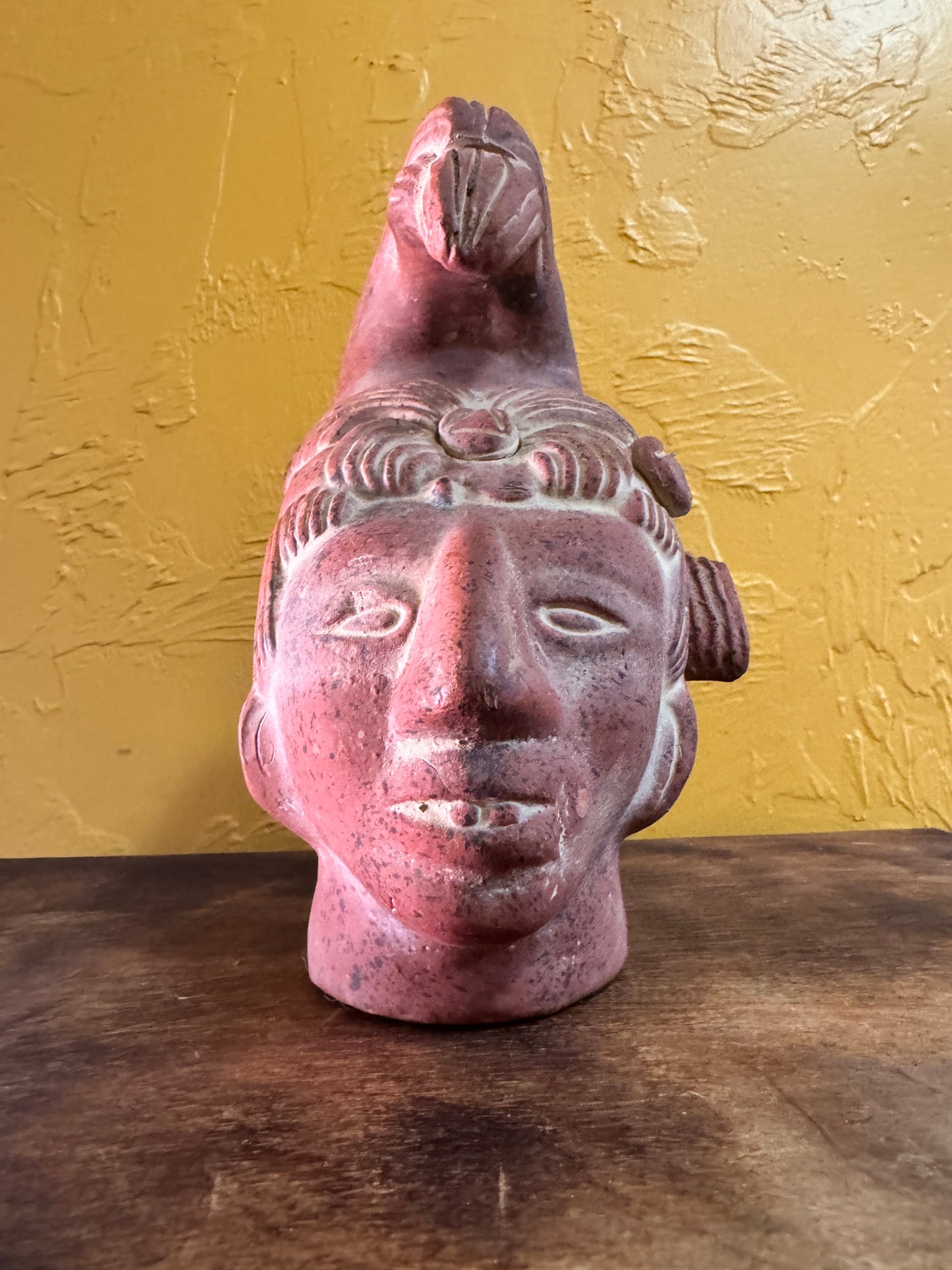 Bust of Mayan King Pakal, Terracotta, Made in Mexico