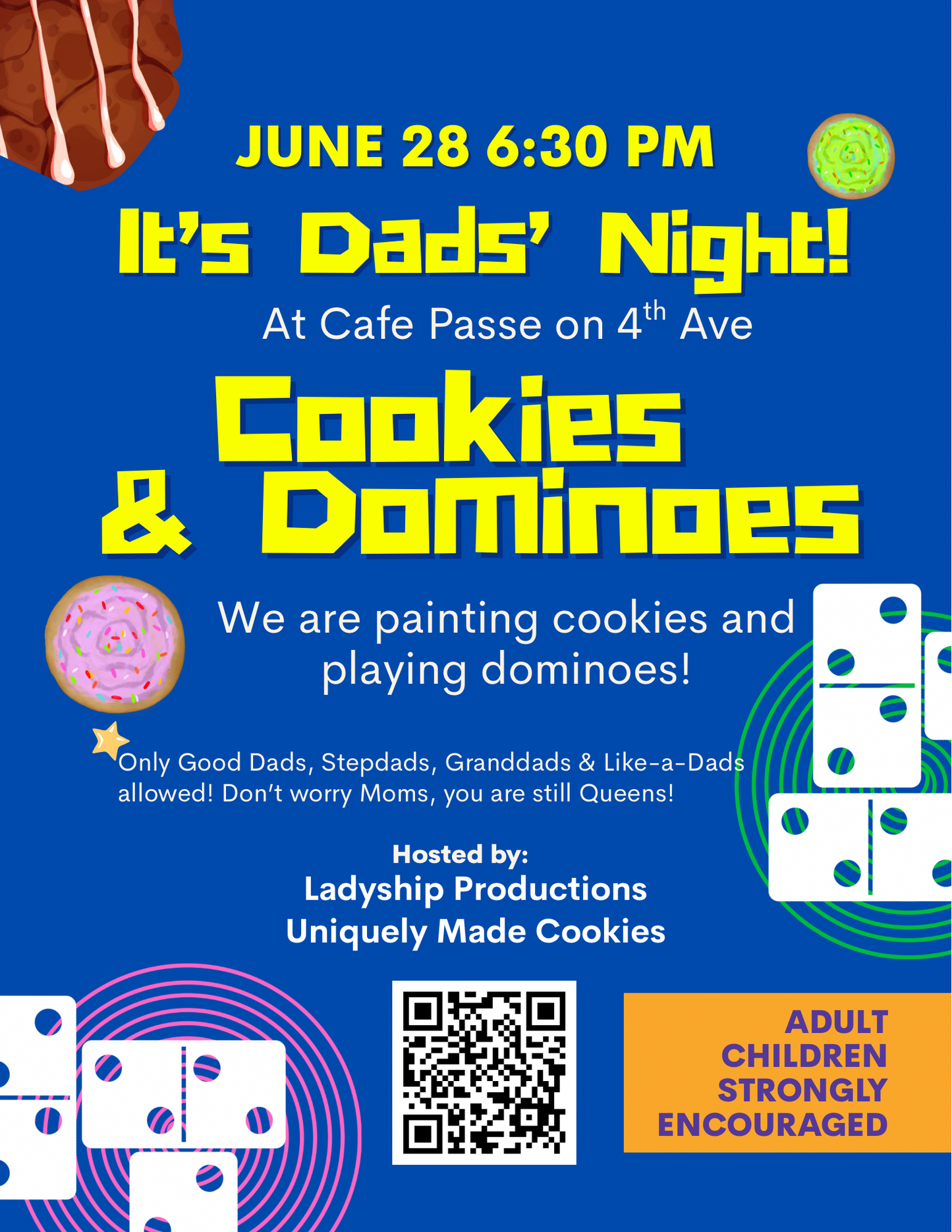 It’s Dads’ Night! Cookies & Dominoes at Cafe Passe