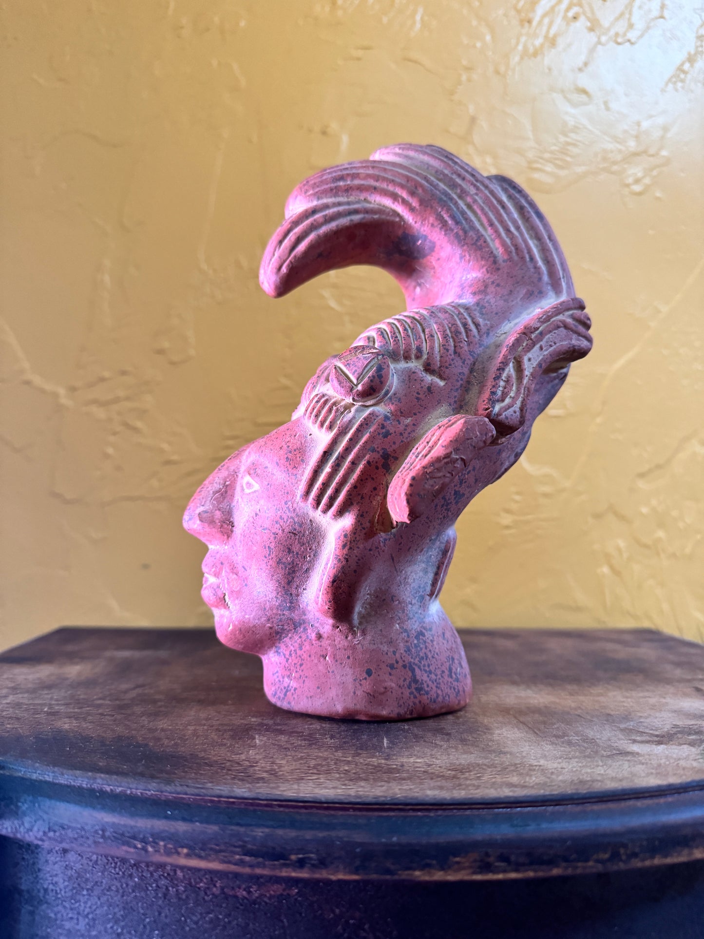 Bust of Mayan King Pakal, Terracotta, Made in Mexico