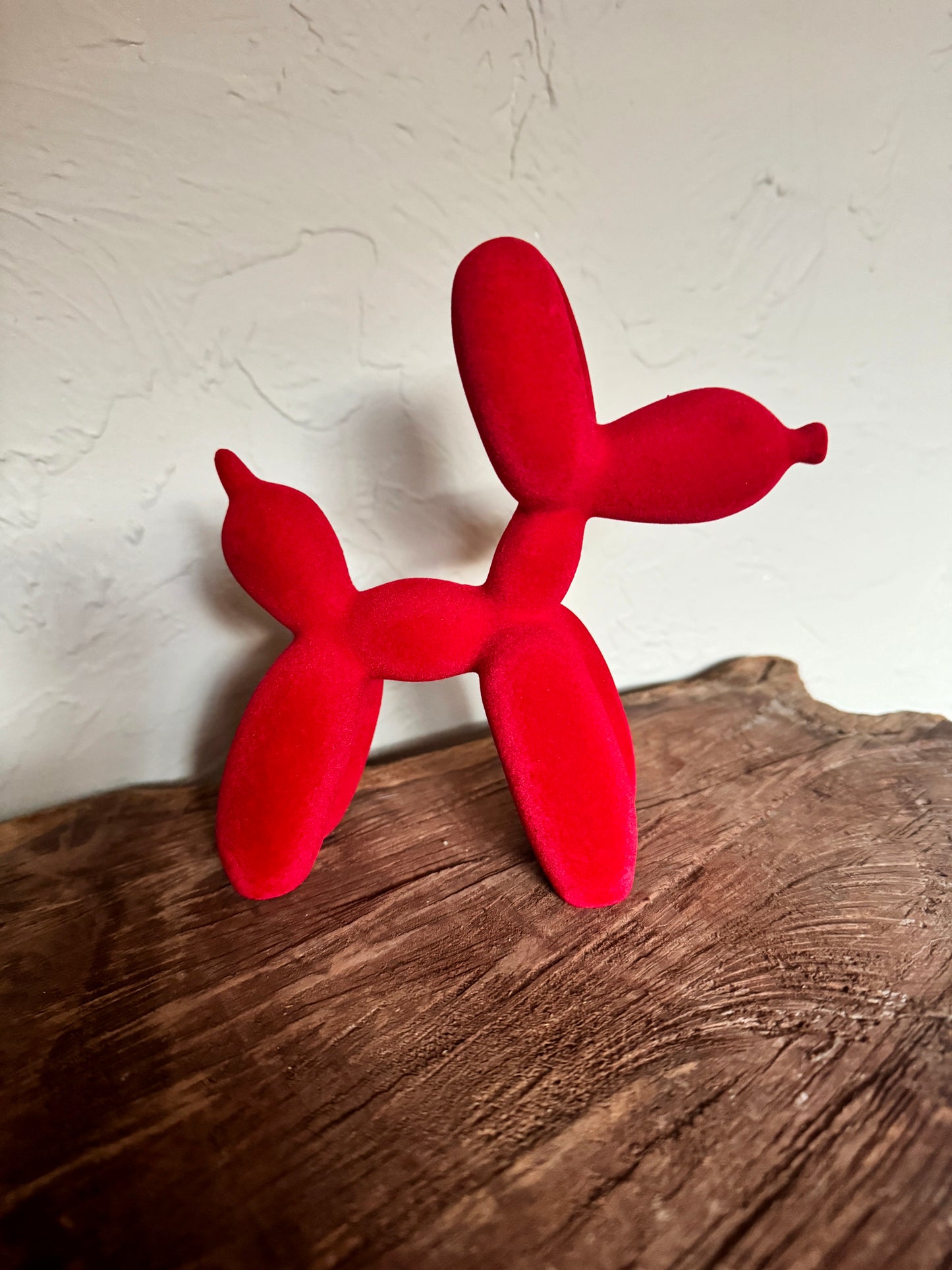 Bijou the Flocked Red Balloon Dog Figurine
