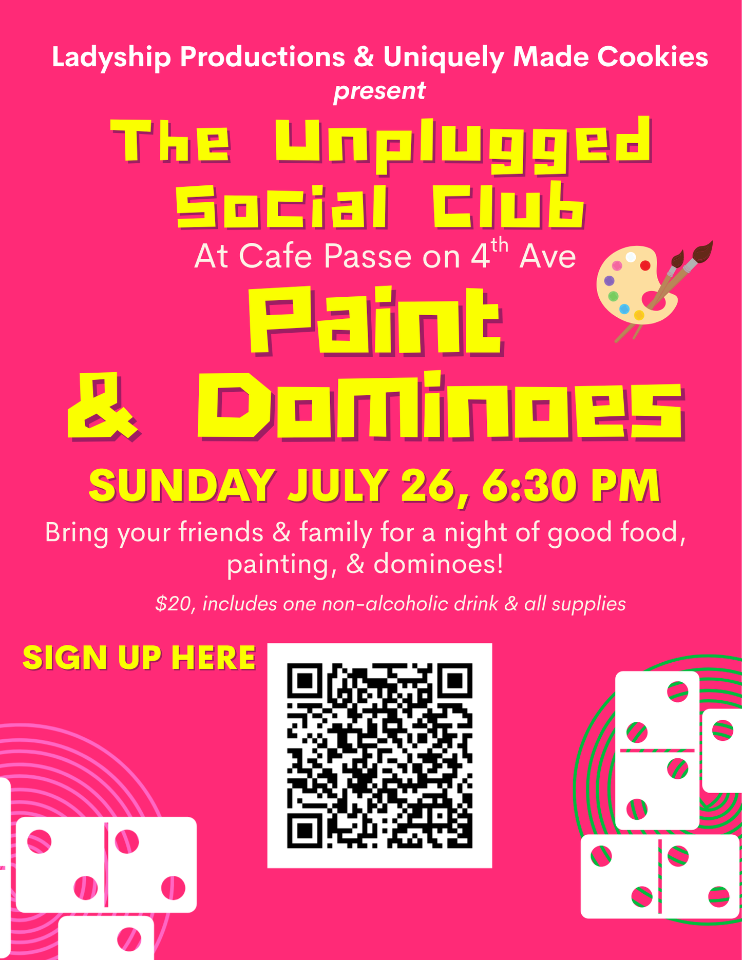 Unplugged Social Club: Paint & Dominoes at Cafe Passe