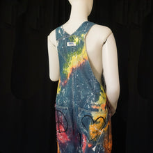 Cargar imagen en el visor de la galería, A Cosmic Neon Daydream - Handpainted and Distressed Liberty Overalls by Nicole Young, Size Adult S/M
