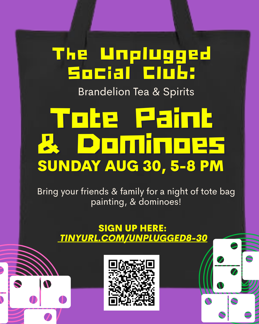 Unplugged Social Club: Tote Paint & Dominoes at Brandylion Tea & Spirits