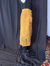 Load image into Gallery viewer, Get Fringed! Old Western Vintage 1990s Long Fringe Tan Suede Skirt - Handmade Women&#39;s US Size M
