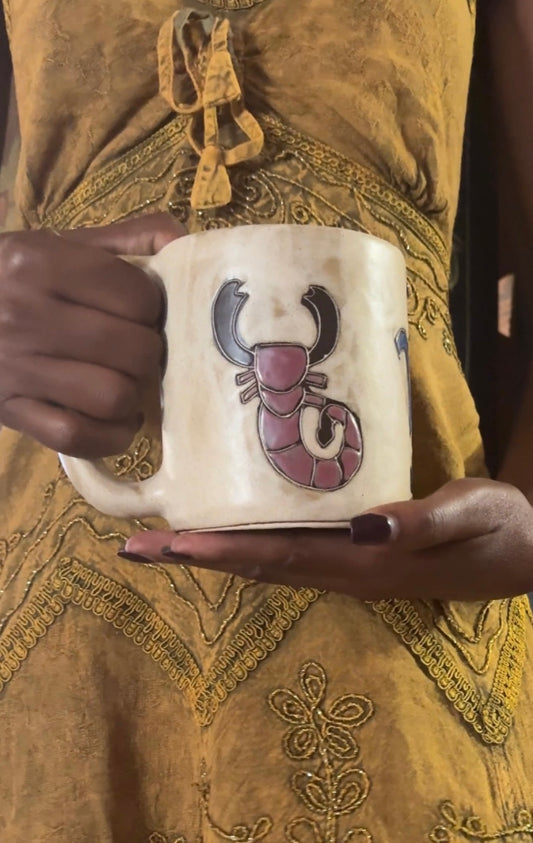 Handmade Ceramic Scorpio Mug, Mara Mexico 16oz | The Ladyship's Bazaar