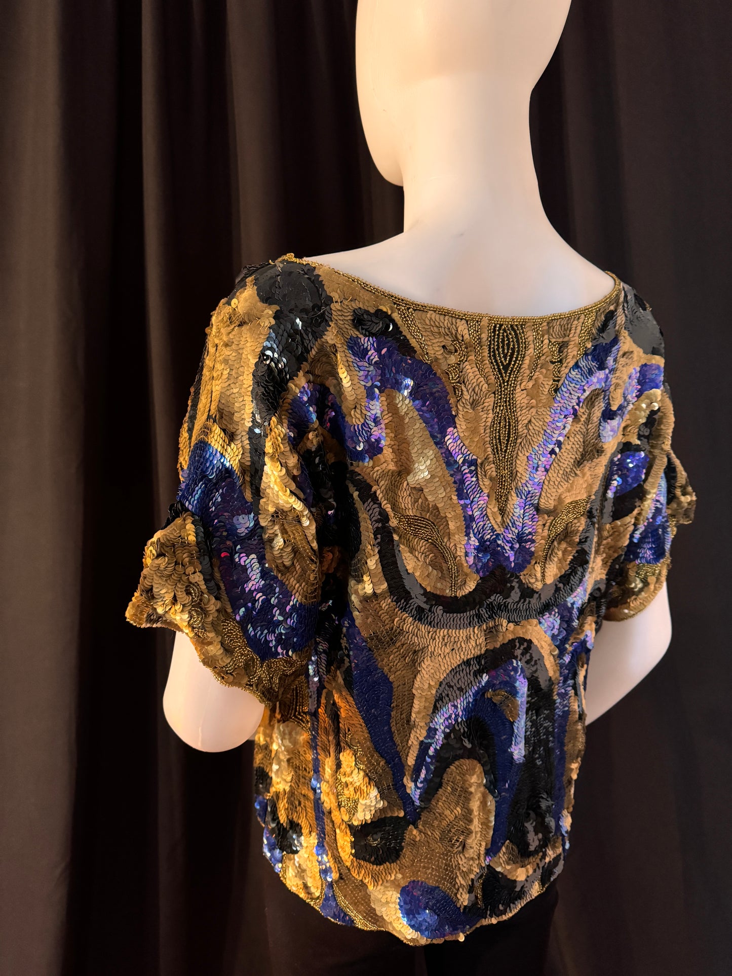 Oleg Cassini Sequined Top, Size M