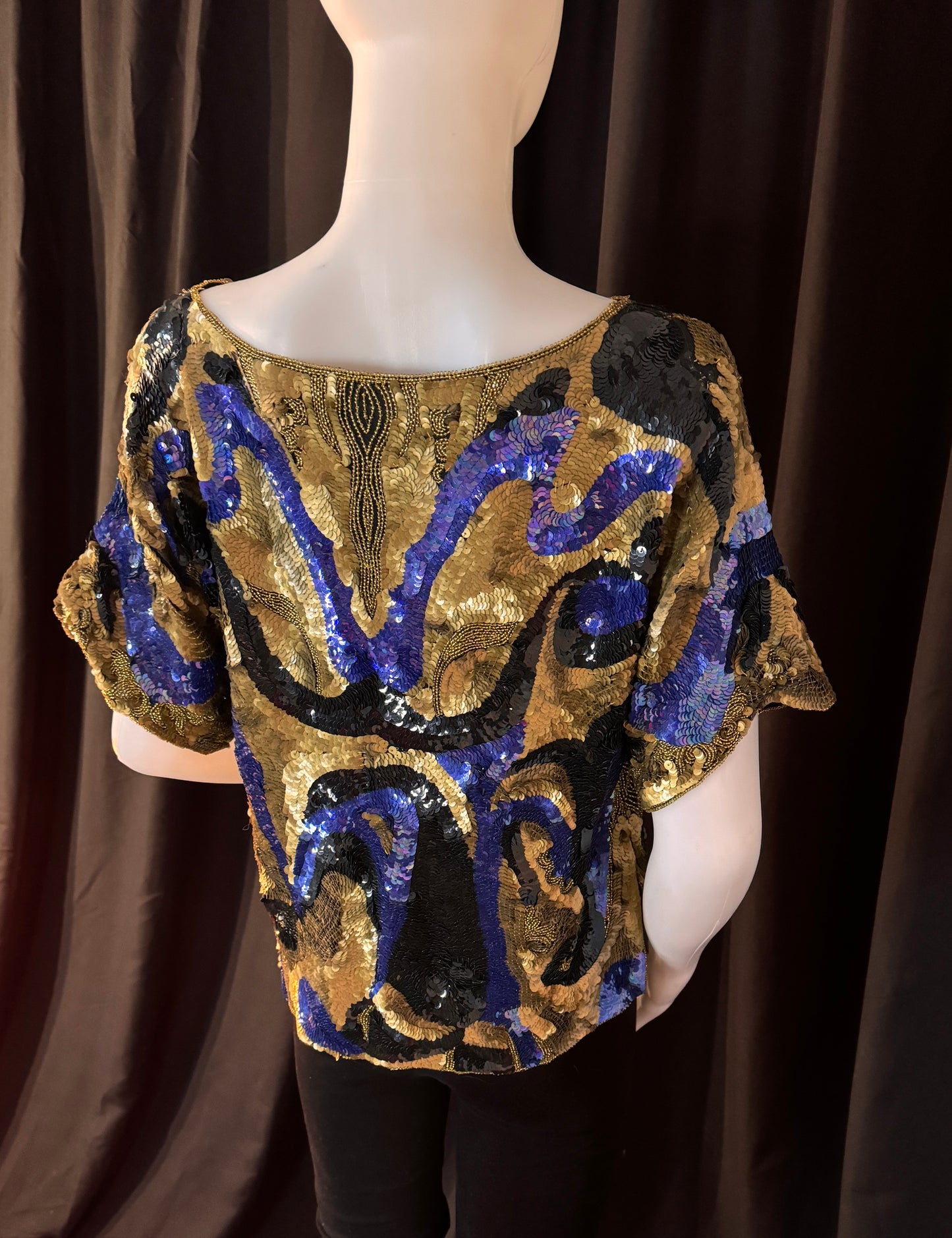 Oleg Cassini Sequined Top, Size M