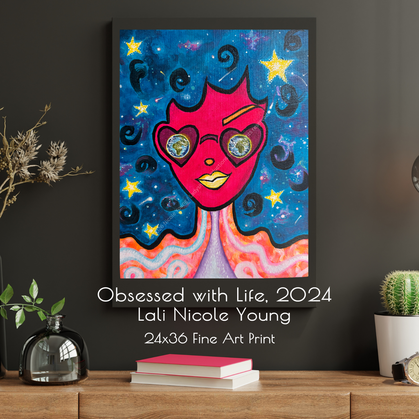"Obsessed with Life" by Lali Nicole Young, Gicleé Fine Art Print, Signed, Unframed 24x36 inches, Limited Edition (Copy)