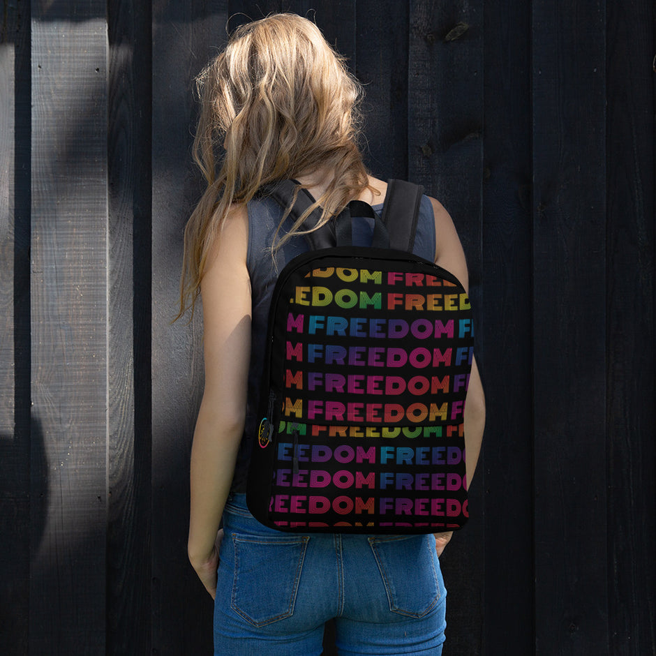 GLOBAL FREEDOM UNITED WOMEN ANTI FASCISM & RACISM OLD PEACE PINK All-over-print Canvas Backpack