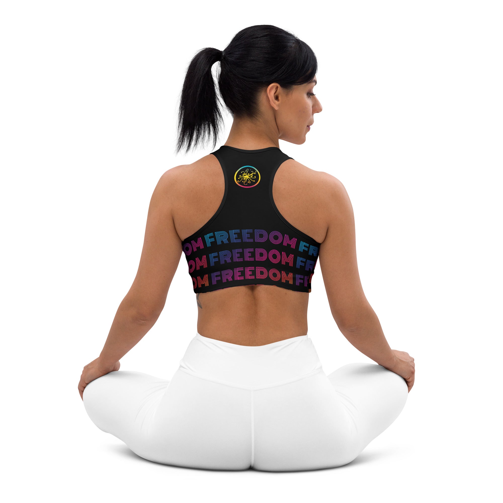 FREEDOM Rainbow Padded Sports Bra - yoga, dance wear, athletic wear fo –  The Ladyship's Bazaar