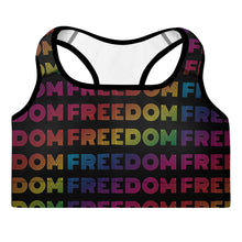 Load image into Gallery viewer, FREEDOM Rainbow Padded Sports Bra - yoga, dance wear, athletic wear for women
