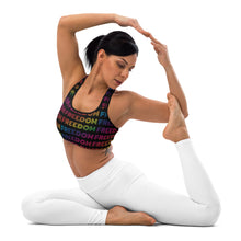 Load image into Gallery viewer, FREEDOM Rainbow Padded Sports Bra - yoga, dance wear, athletic wear for women
