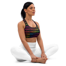 Load image into Gallery viewer, FREEDOM Rainbow Padded Sports Bra - yoga, dance wear, athletic wear for women
