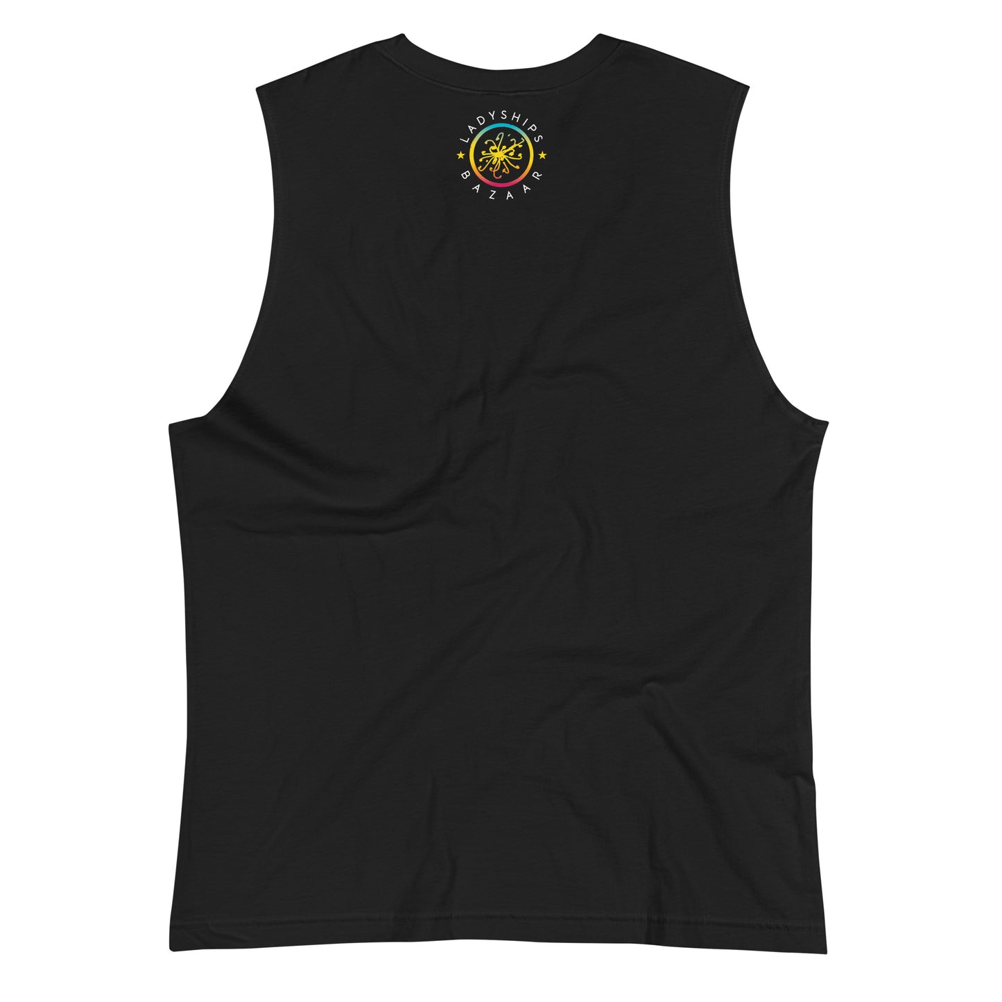 Haute Body Language YES! YES YES! Unisex Black Muscle Shirt , Color: Solar / Sugilite