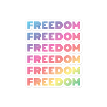 Cargar imagen en el visor de la galería, FREEDOM Rainbow Bubble-free vinyl stickers, 4x4 inches
