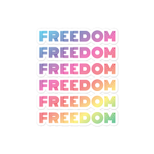 Charger l&#39;image dans la galerie, FREEDOM Rainbow Bubble-free vinyl stickers, 4x4 inches
