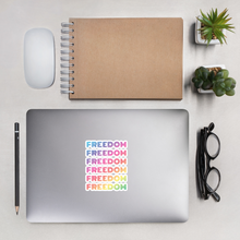 Charger l&#39;image dans la galerie, FREEDOM Rainbow Bubble-free vinyl stickers, 4x4 inches
