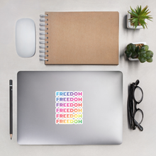 Cargar imagen en el visor de la galería, FREEDOM Rainbow Bubble-free vinyl stickers, 4x4 inches
