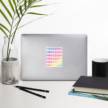 Load image into Gallery viewer, FREEDOM Rainbow Bubble-free vinyl stickers, 4x4 inches
