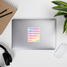 Cargar imagen en el visor de la galería, FREEDOM Rainbow Bubble-free vinyl stickers, 4x4 inches
