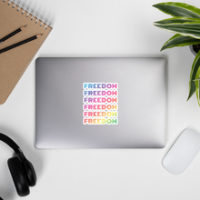 Load image into Gallery viewer, FREEDOM Rainbow Bubble-free vinyl stickers, 4x4 inches
