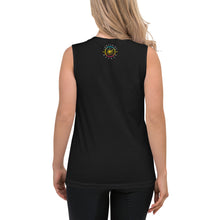 Load image into Gallery viewer, YES! YES! YES! Unisex Black Muscle Shirt - Solar/Turquoise
