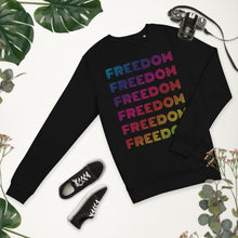 Last inn bildet i Galleri-visningsprogrammet, Freedom Unisex Organic Sweatshirt in Black Rainbow
